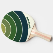 Green Retro Five Circle Stripe with Name 卓球ラケット (横)