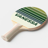 Green Retro Five Horizon Striping with Name 卓球ラケット (正面アングル)