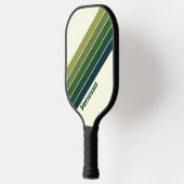 Green Retro five Striped with Name ピックルボールラケット (左)