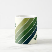 Green Retro Five Stripes with Name コーヒーマグカップ (中央)