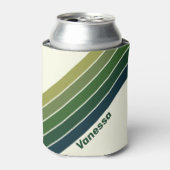 Green Retro five Stripes with Name 缶クーラー (缶正面)