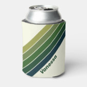 Green Retro five Stripes with Name 缶クーラー (缶裏面)