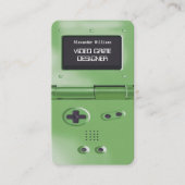 Green Retro Style Gaming Console Game Designer 名刺 (正面)