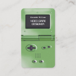 Green Retro Style Gaming Console Game Designer 名刺
