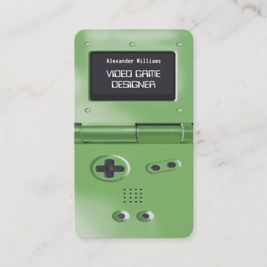 Green Retro Style Gaming Console Game Designer 名刺 (正面)