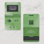 Green Retro Style Gaming Console Game Designer 名刺 (正面/裏面)