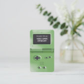 Green Retro Style Gaming Console Game Designer 名刺 (スタンド正面)