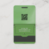 Green Retro Style Gaming Console Game Designer 名刺 (裏面)