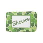 Green Retro-Style Ovals Customizable バスマット (正面)