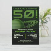 Green Retrowave 50th Birthday Partyへの招待 招待状 (スタンド正面)