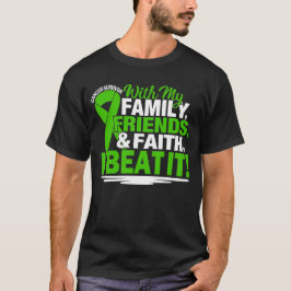 Green Ribbon Cancer Survivor Friends Family Faith Tシャツ
