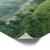 Green Rice Terraces Mountain Valley Landscape ポスター (角)