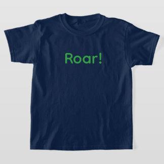 Green "ROAR!" Typography T-Shirt for Kids Fun Wild Tシャツ