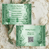 Green Rococo Garden Grand Baroque Opulence Wedding 出欠カード