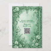 Green Rococo Garden Grand Baroque Opulence Wedding 招待状 (裏面)