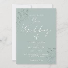 Green Romantic Greenery Wedding Invitation 招待状