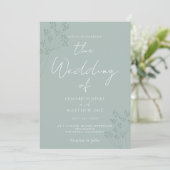 Green Romantic Greenery Wedding Invitation 招待状 (スタンド正面)