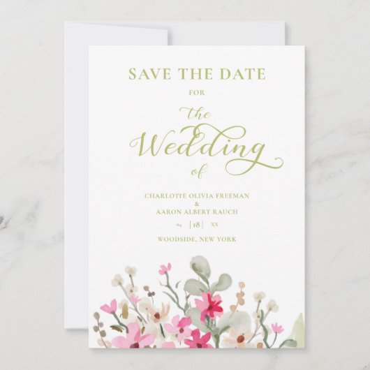 Green Romantic Photo Couple Wedding Floral Wreath (正面)