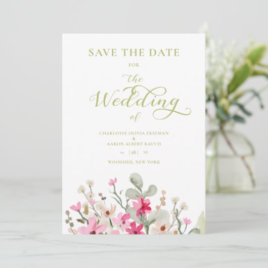 Green Romantic Photo Couple Wedding Floral Wreath (スタンド正面)