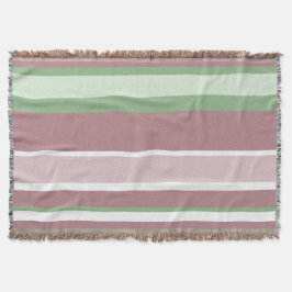 Green, Rose and Pink Stripes スローブランケット