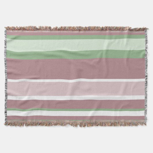Green, Rose and Pink Stripes スローブランケット (正面)