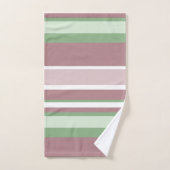 Green, Rose and Pink Stripes バスタオルセット (ハンドタオル)