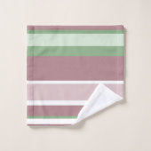 Green, Rose and Pink Stripes バスタオルセット (ウォッシュタオル)
