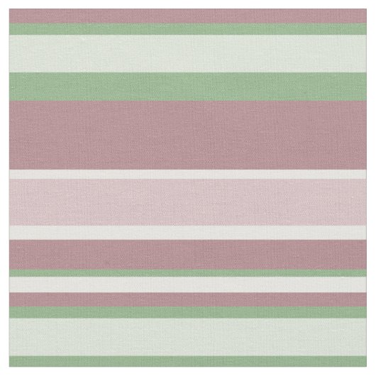 Green, Rose and Pink Stripes ファブリック (クローズアップ)
