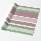 Green, Rose and Pink Stripes ラッピングペーパー (アンロールド)