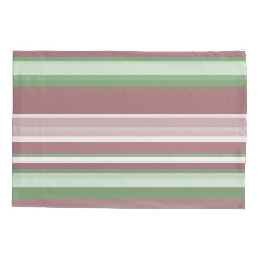 Green, Rose and Pink Stripes 枕カバー (裏面)