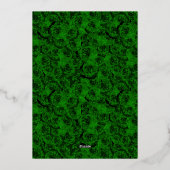 Green Roses Elegant Gold Floral Quinceanera   箔招待状 (裏面)