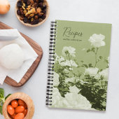 Green Roses Floral Garden Custom Spiral Notebook ノートブック