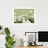 Green Roses Floral Garden Photo Art Print Poster ポスター (ホームオフィス)