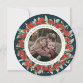 Green Round/Square Red Berries+Eucalyptus Photo シーズンカード (正面)