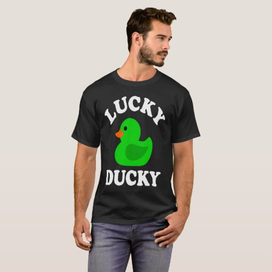 Green Rubber Duck Lucky Ducky Quack  St Patricks D Tシャツ (正面フル)