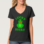 Green Rubber Duck Quack Four Leaf C Lucky Ducky  1 Tシャツ (正面)