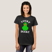 Green Rubber Duck Quack Lucky Ducky Animal Graphic Tシャツ (正面フル)