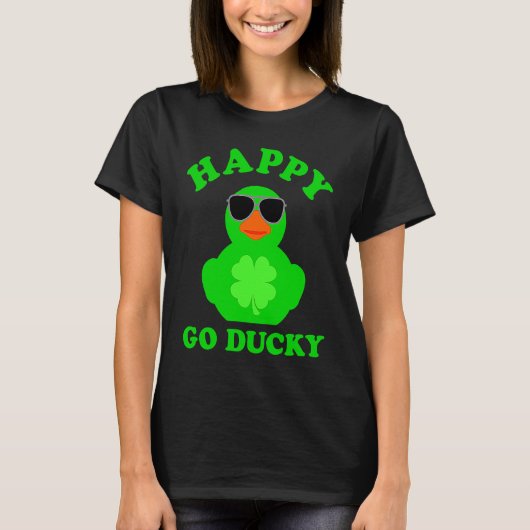 Green Rubber Duck Sunglasses Happy Go Ducky St Pat Tシャツ (正面)