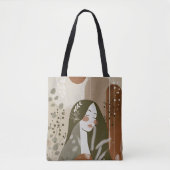 Green Rust Tan Empowering Woman Abstract トートバッグ (正面)