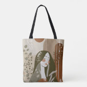 Green Rust Tan Empowering Woman Abstract トートバッグ (裏面)