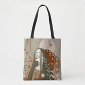 Green Rust Tan Empowering Woman Abstract トートバッグ (正面)