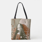 Green Rust Tan Empowering Woman Abstract トートバッグ (裏面)