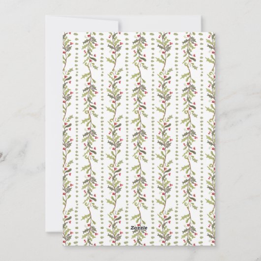 Green Rustic Botanical Christmas Card シーズンカード (裏面)