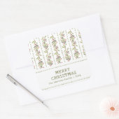 Green Rustic Botanical Christmas Stickers スクエアシール (封筒)