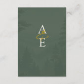 Green Rustic Forest Watercolor Wedding Details エンクロージャーカード (裏面)