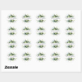 Green Rustic Wedding Sticker Eucalyptus Label ラウンドシール (シート)