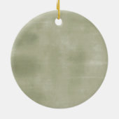 Green Sage Bow Pine Trees First Christmas セラミックオーナメント (裏面)