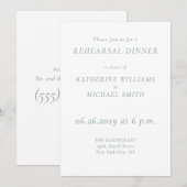 Green Sage Elegant Wedding Rehearsal Invitations 招待状 (正面/裏面)