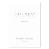 Green Sage Elegant Wedding Table Cards テーブルナンバー (裏面)
