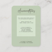 Green Sage Minimal Wedding Accommodation エンクロージャーカード (裏面)